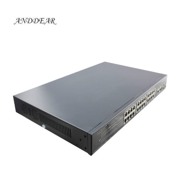 PO power pin IEEE802.3af/at active poe switch 24 port 1U 19" rack mount power supply network poe 400w with 2 gigabit sfp/rj45 1