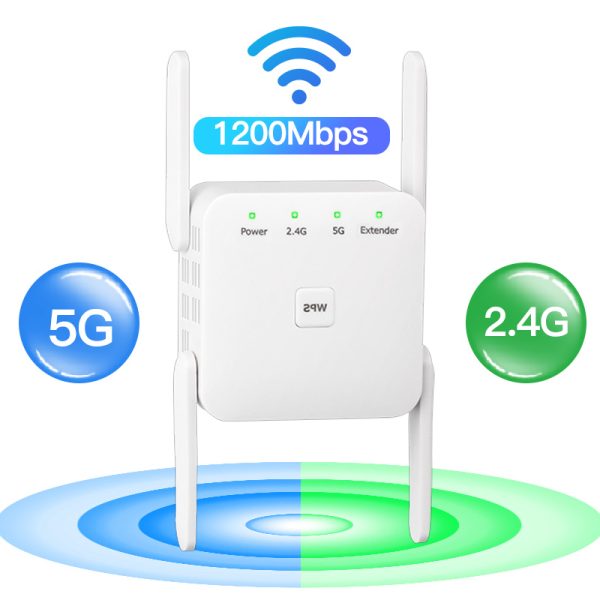 5G WiFi Repeater Wireless Booster 1200Mbps Router Amplifier 300Mbps Wi-Fi Long Range Extender 2.4G Network Access Point Easy Set 1