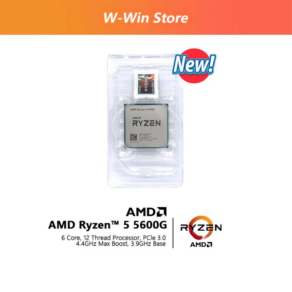 NEW AMD Ryzen 5 5600G R5 5600G 3.9GHz Six-Core Twelve-Thread 65W CPU Processor L3=16M 100-000000252 Socket AM4 new but no fan 1