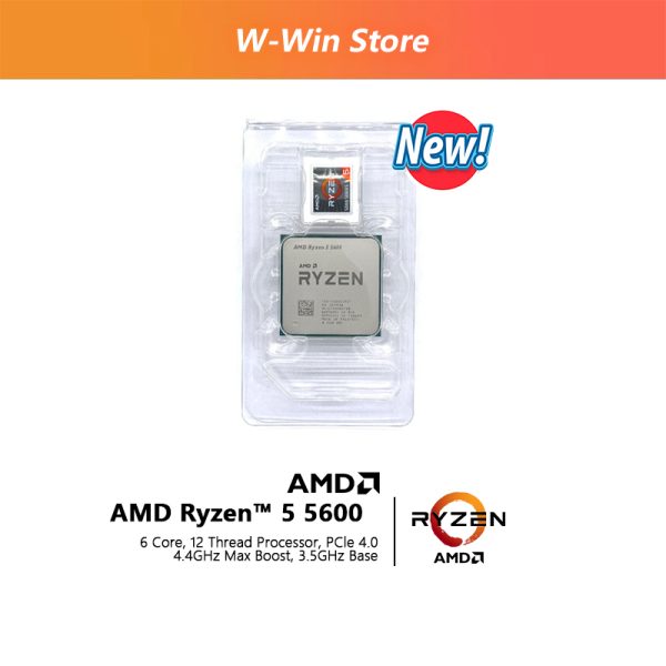 NEW AMD Ryzen 5 5600 R5 5600 3.5 GHz Six-Core Twelve-Thread CPU Processor 7NM 65W L3=32M 100-000000927 Socket AM4 NO FAN 1