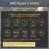 NEW AMD Ryzen 5 5600G R5 5600G 3.9GHz Six-Core Twelve-Thread 65W CPU Processor L3=16M 100-000000252 Socket AM4 new but no fan 5