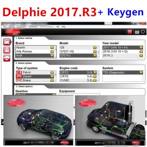 2017 R3 DS150E 2017.R3 delphis OBD Scanner software with keygen Support cars trucks software with CD USB 1