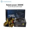 New Design 2800W ATX Mining Power Supply Computer 2800W PSU for Miner Machine 6 8 10 12 GPU PC Power Supplies for 12 GPU Rig 6